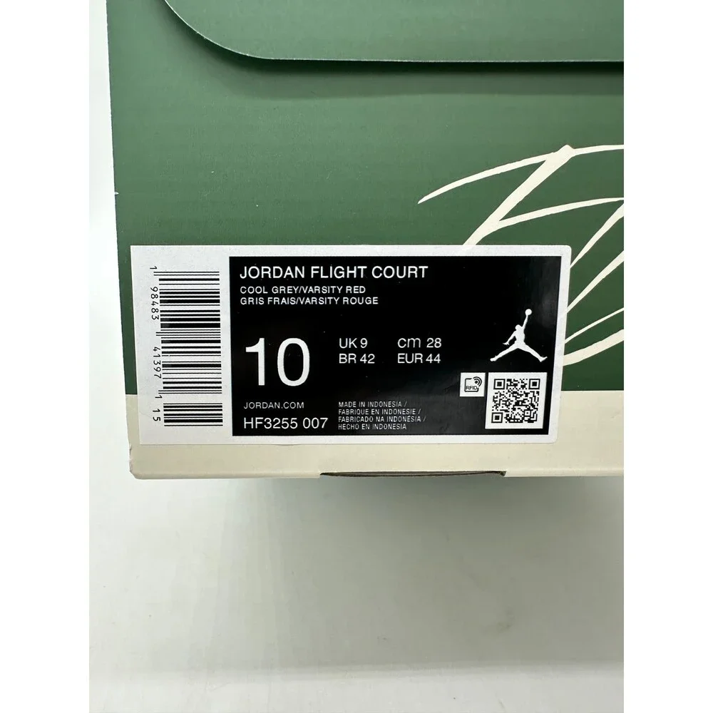 Jordan Flight Court Men's Size 10 Grey Suede Athletic Shoes HF3255 007